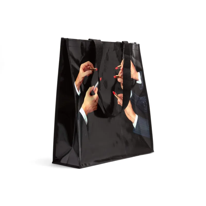 SELETTI Polypropylene Tote Bag Shopping Bag Shoulder Bag Handbag Women's Black-1