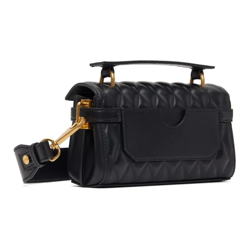 BALMAIN B-BUZZ Calfskin One Shoulder Handbags Women's Black-2