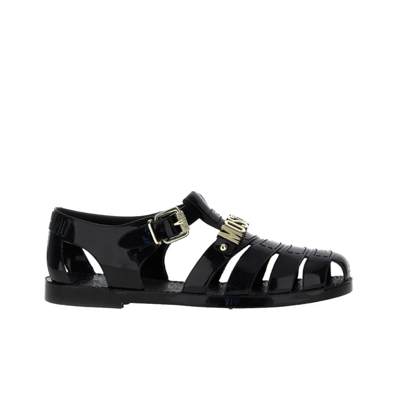 MOSCHINO Jelly Logo Plaque Sandals-1