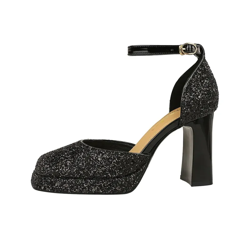 QITUMAUL Chunky Heel High Heels Women's-2