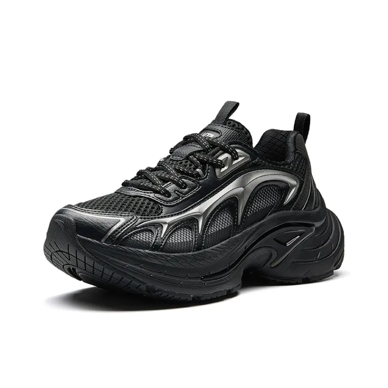 Anta Anti-Slip Wear-Resistant Low-Top Casual Shoes Women's Basic Black Gunmetal Gray-1