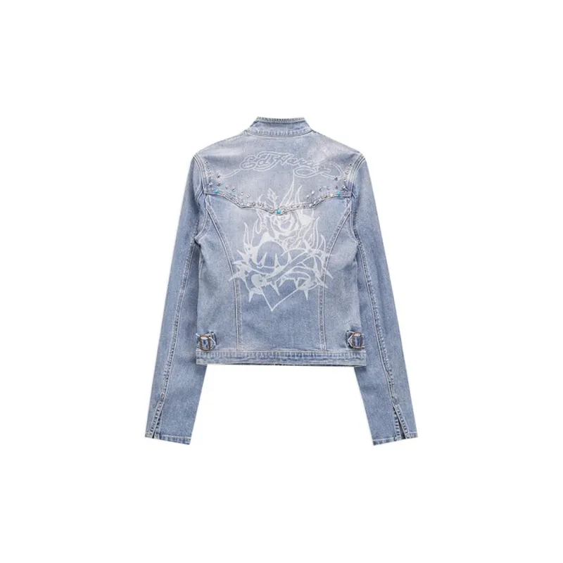 Ed Hardy SS25 Denim Jacket Women's Indigo-1