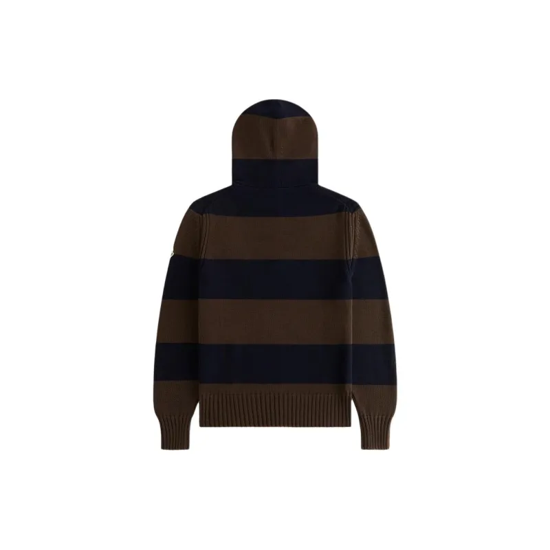 Moncler Striped Drawstring Knitted Hoodie-1
