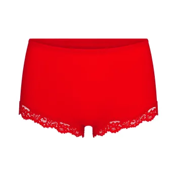 SKIMS Valentine's Day Collection SS25 FITS EVERYBODY LACE BOY SHORT Underpants Unisex Cayenne/Kaixuan