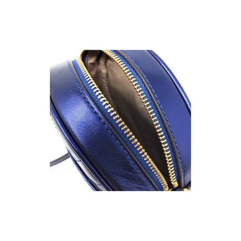 MICHAEL KORS Vivianne Leather Round Cake Bag Shoulder Bag Crossbody Bag Women's Midnight Blue-3