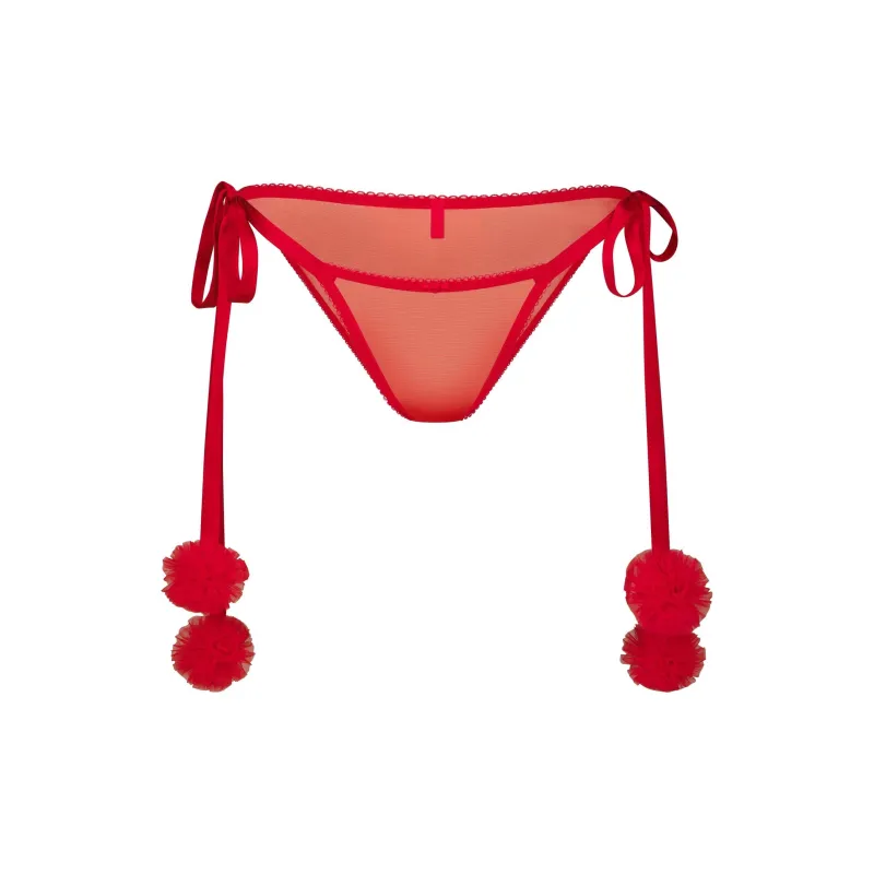 SKIMS Valentine's Day Collection SS25 POM POM BIKINI Underpants Women's 1 Pack Cayenne/Kaixuan-0