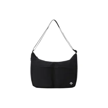 DESCENTE Polyester Shoulder Bag Large Size Unisex Black