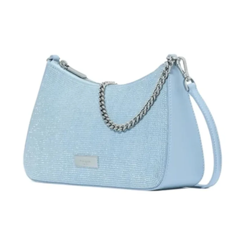Kate Spade Cow Split Leather With Fabric Shoulder Bag, Crossbody Bag Small Size Women's Blue-1