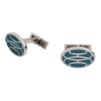HERMES Metal Palladium Cufflinks Men's Blue