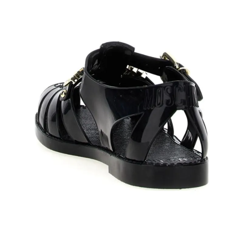 MOSCHINO Jelly Logo Plaque Sandals-3
