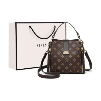VINEY Synthetic Leather Shoulder Bag Crossbody Bag Bucket Bag Regular Women's Coffee