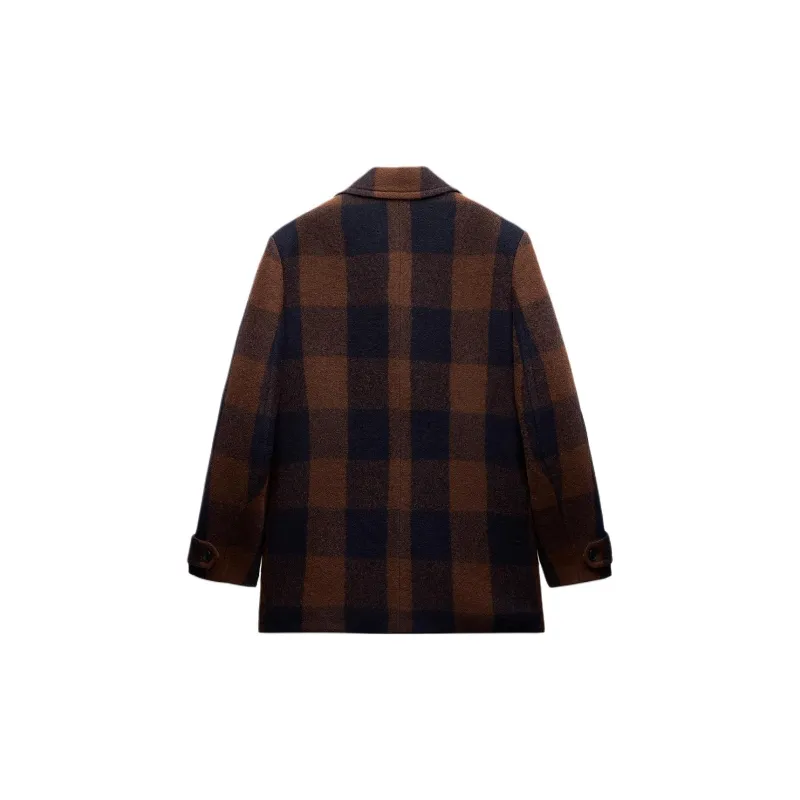 ZARA ZW Series Coats Women's Brown/Blue-1