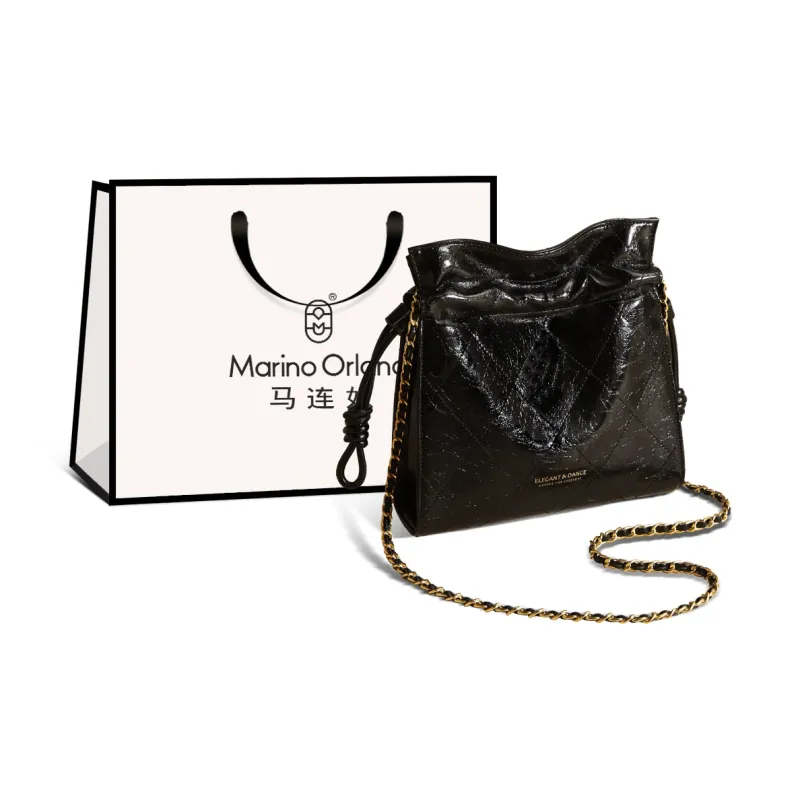 Marino Orlandi Cow Split Leather Crossbody Bag, Shoulder Bag Women's Brown/Black-5