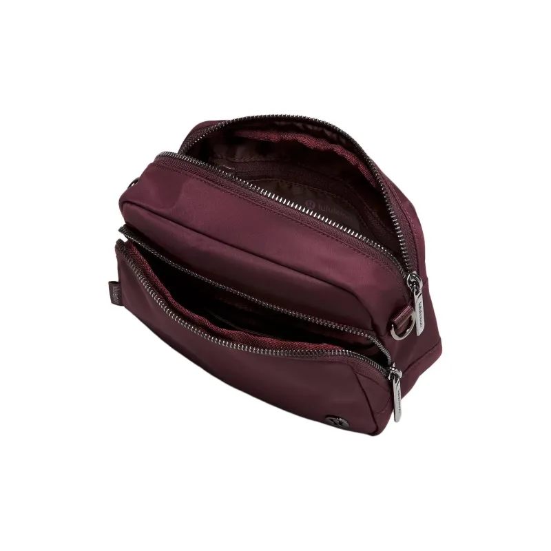 Lululemon Everywhere Nylon Shoulder Bag Crossbody Bag Unisex Burgundy-2