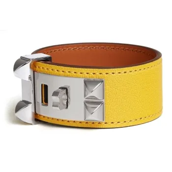HERMES Goatskin Bracelets Women's Yellow