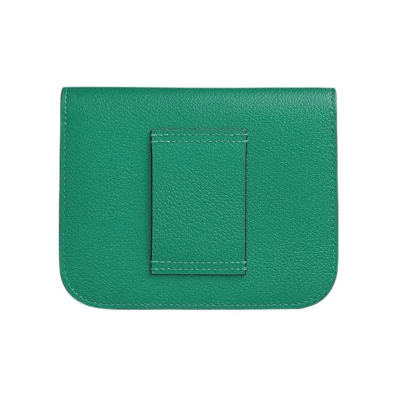 HERMES Constance Slim Evercolor Calfskin Wallet Women's U4 Vert Vertigo Iridescent Green-1