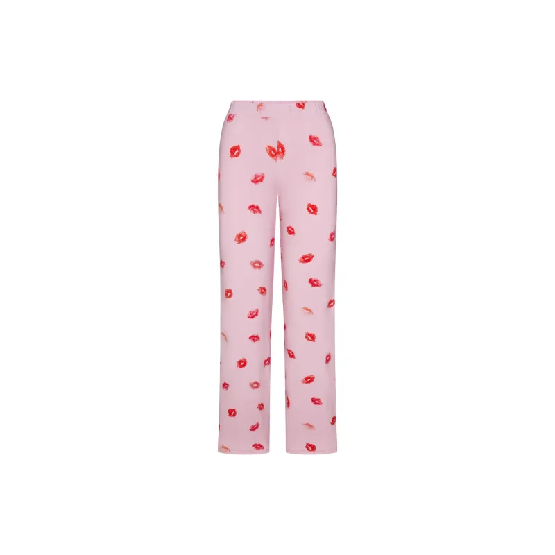 SKIMS Valentine's Day Collection SS25 SLEEP STRAIGHT LEG PANT Pajama Pants Women's Cherry Blossom Lipstick-0