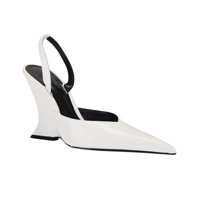 Schutz Siena Wedge Heel High Heels 11.3cm Women's White-2