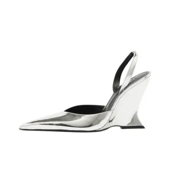 Schutz Siena Wedge Heel High Heels 11.3cm Women's Silver