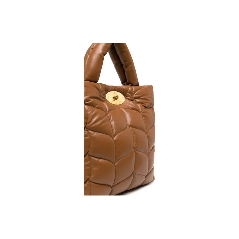 Mulberry Leather Tote Bag Shopping Bag Shoulder Bag Crossbody Bag Handbag Regular Women's Brown-3