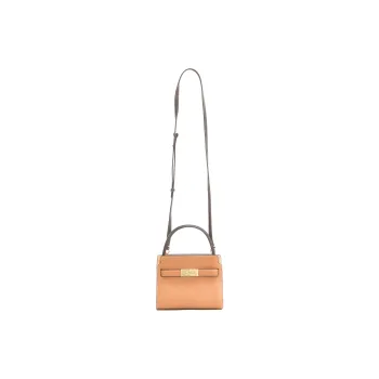 TORY BURCH Lee Radziwill Leather Shoulder Bag Crossbody Bag Handbag Mini Women's Brown