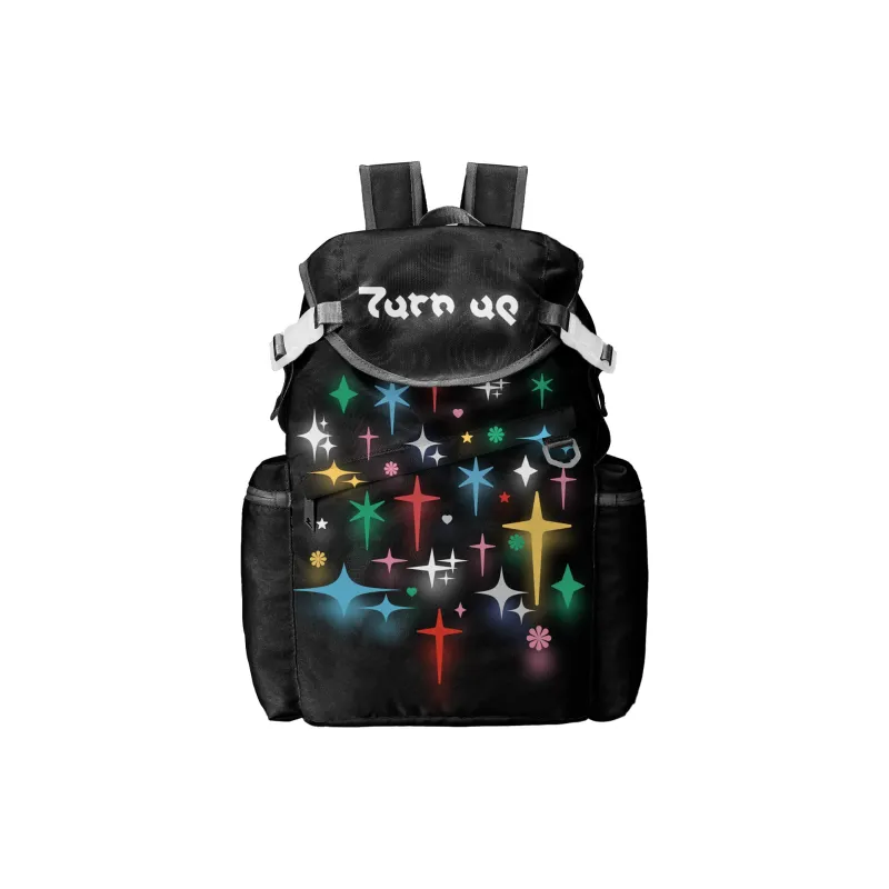 TURN UP Nylon Backpack Unisex Red-0