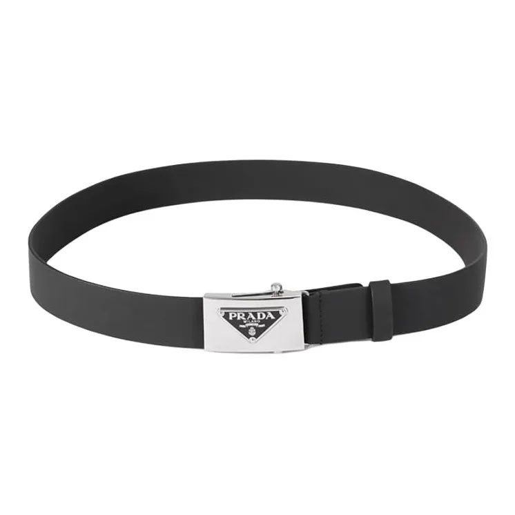 PRADA Logo Plaque Buckle Belt-1