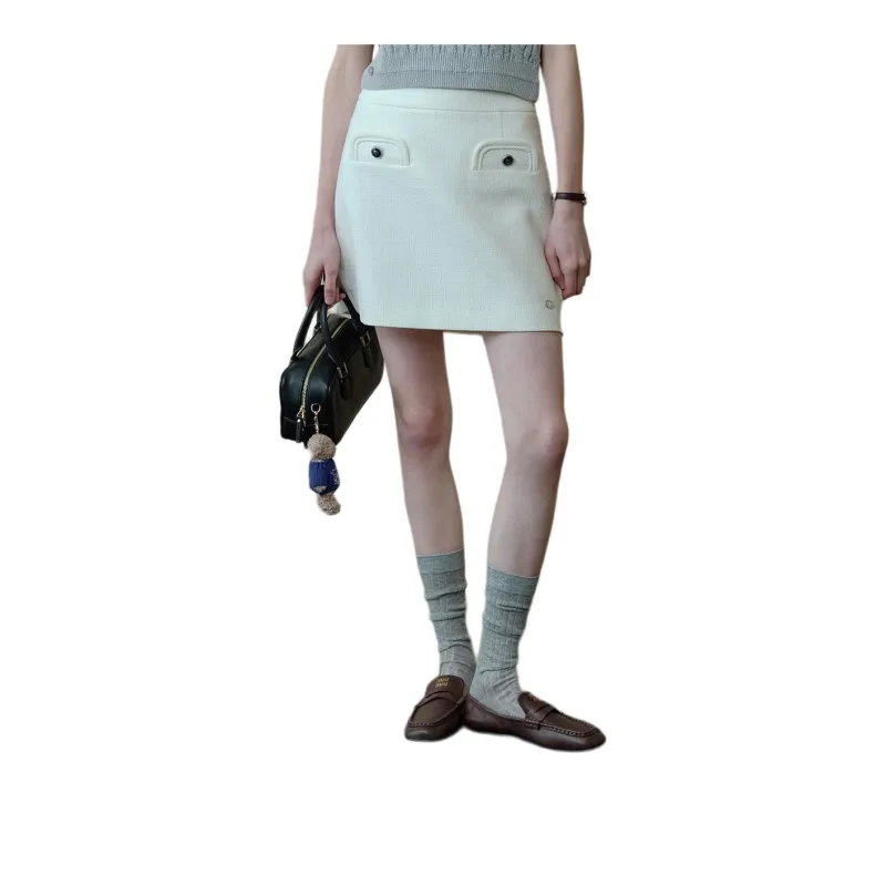 Teenie Weenie Casual Short Skirts Women's Ivory White-2