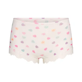 SKIMS Valentine's Day Collection SS25 FITSEVERYBODYLACE BOY SHORT Underpants Unisex Marble Candy Heart Print