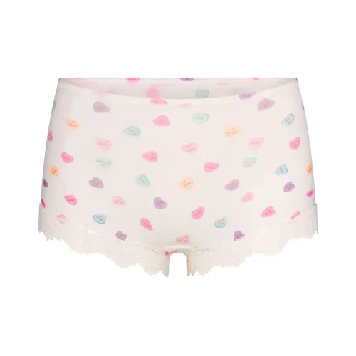 SKIMS Valentine's Day Collection SS25 FITSEVERYBODYLACE BOY SHORT Underpants Unisex Marble Candy Heart Print