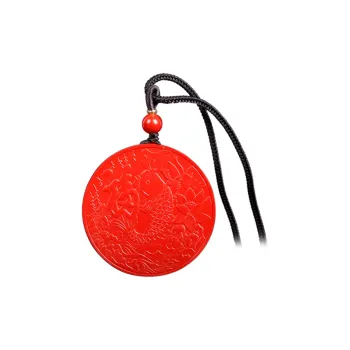 Yutang Reconstructed Cinnabar Pendants Women's