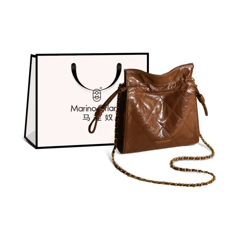 Marino Orlandi Cow Split Leather Crossbody Bag, Shoulder Bag Women's Brown/Black-0