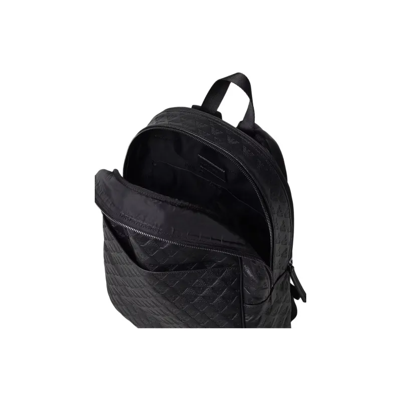 EMPORIO ARMANI All Over Debossed Logo Zipped Backpack-2