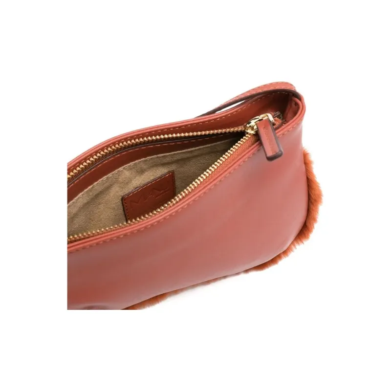 Manu Atelier Calfskin Handbag, Shoulder Bag Women's Brick Red-3