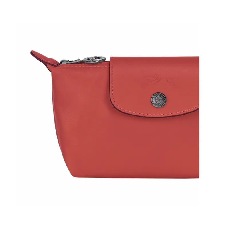 LONGCHAMP Le Pliage Cuir Sheepskin Dumpling Bag Clutches Women's Red Terracotta-4