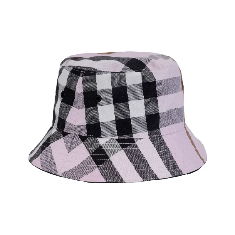 Burberry Logo Detail Check Cotton Bucket Hat-3