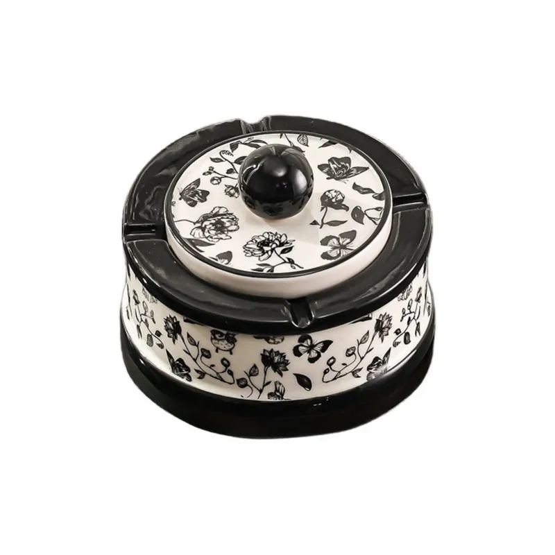 Meter Ceramic Ashtrays Black White-0