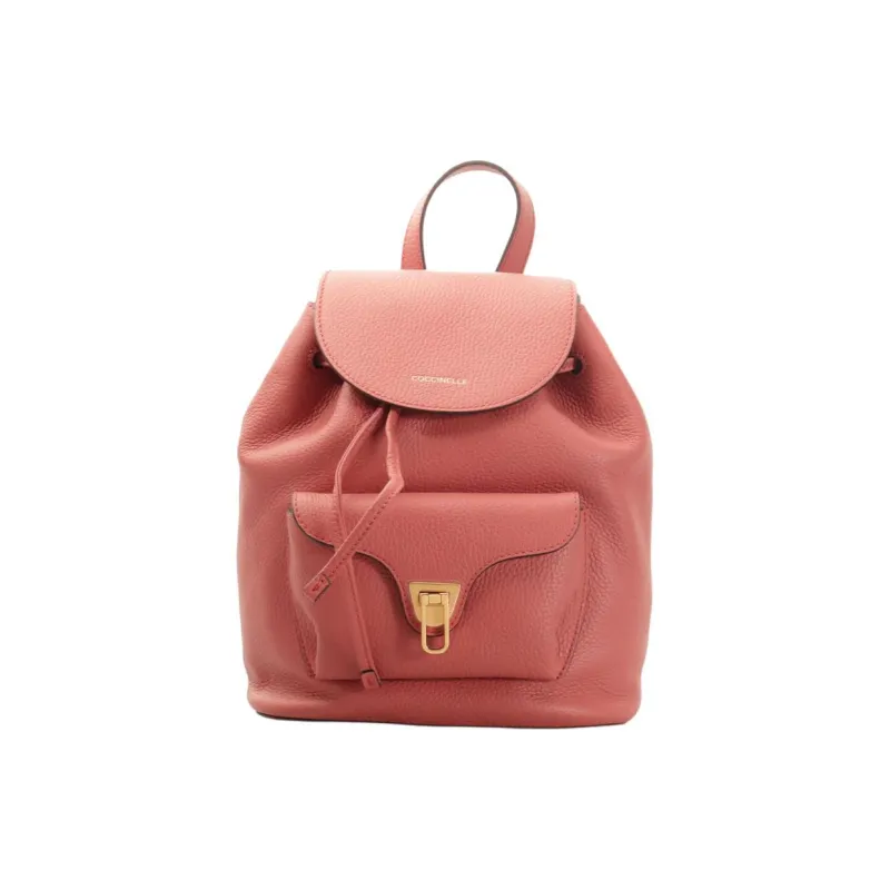 COCCINELLE Beat Calfskin Backpack Women's Pink-0