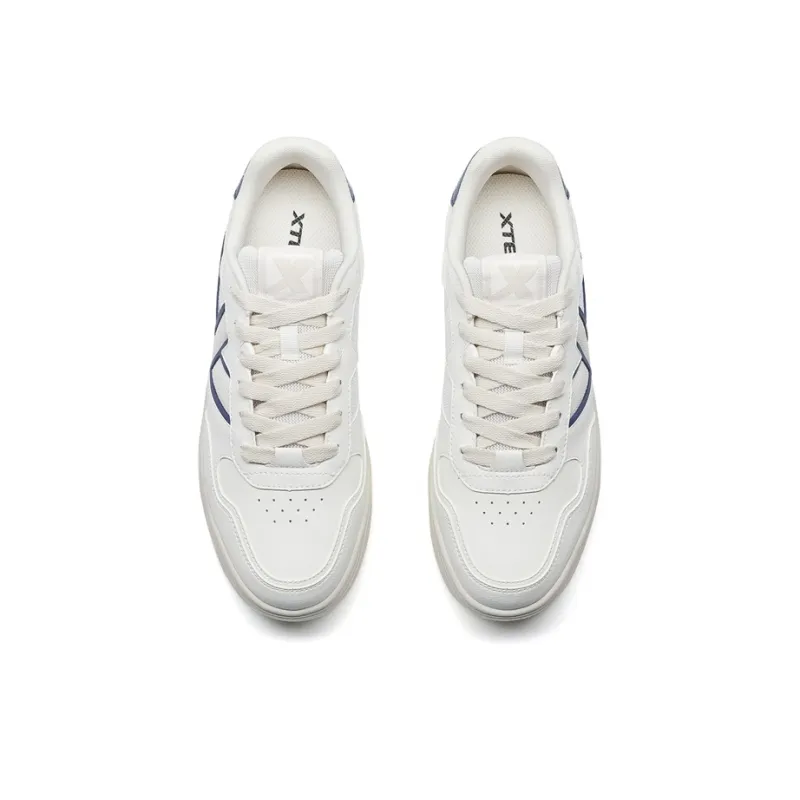XTEP Air Force One Coverage Anti-Slip And Wear-Resistant Low-Top Skateboard Shoes Men's Sail White With Smoky Purple-3