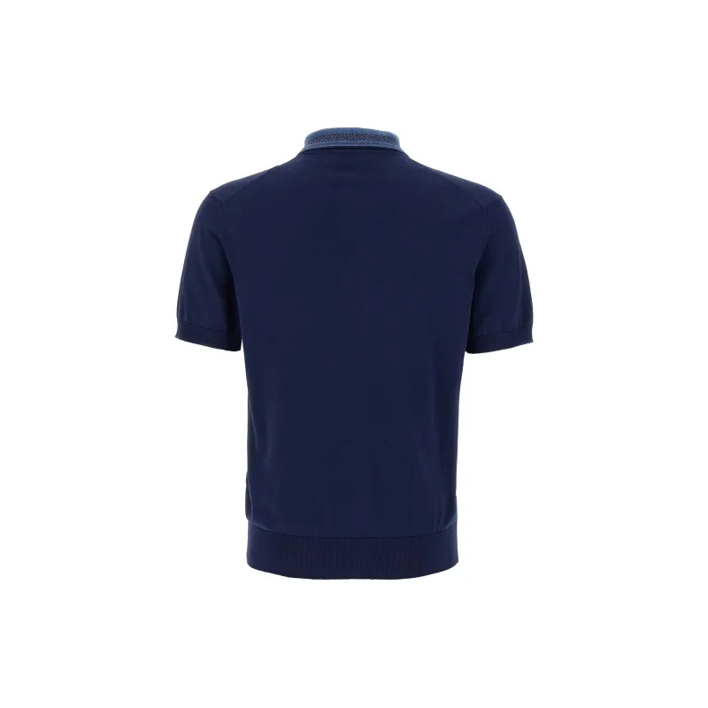 ETRO Pegasus Embroidered Short Sleeved Polo Shirt-1