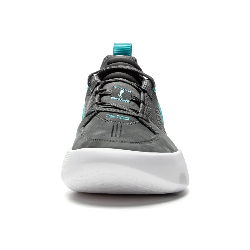 LiNing All City 12 Encore Slip-Resistant Cushioning Low-Top Basketball Shoes Men's Obsidian Gray-4