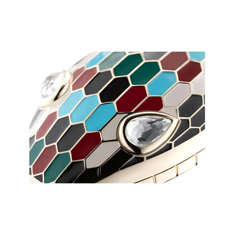 BVLGARI Mary Katrantzou X BVLGARI Brass Snake Material Evening Party Bag Handbag Clutch Women's Multicolor-3