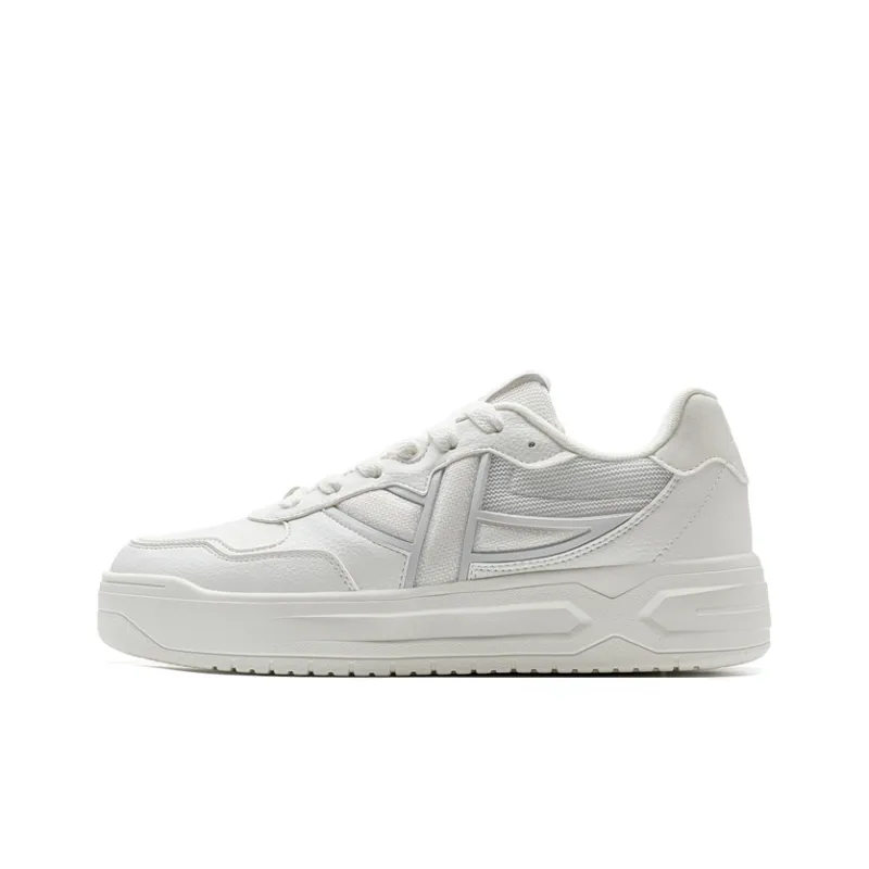 XTEP Air Force One Lightweight Wear-Resistant And Slip-Resistant Low-Top Skateboard Shoes Men's White Gray-0