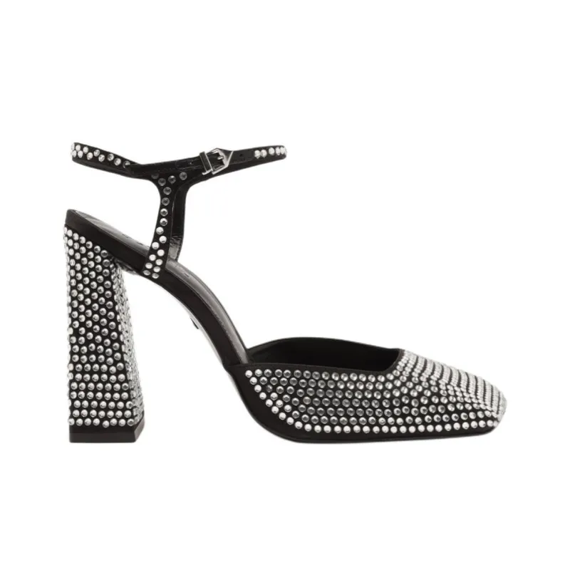 Schutz Jaycie Spool Heel High Heels 10.8cm Women's Black-1