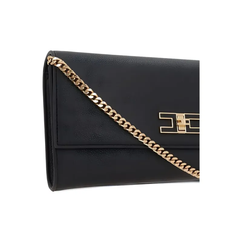 Elisabetta Franchi Logo Plaque Foldover Top Crossbody Bag-3