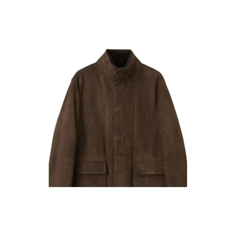 Loro Piana Leather Jacket Men's Brown-3