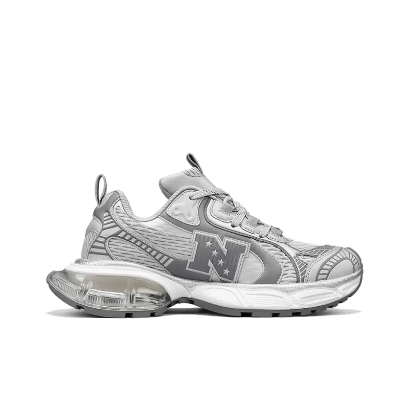 NFL Guoli N Height Increasing Wear-Resistant Breathable Slip-Resistant Low-Top Chunky Sneakers Unisex Gray-1