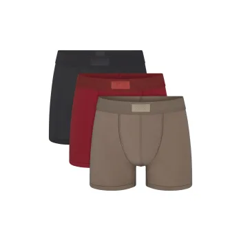 SKIMS Valentine's Day Collection SS25 MENS 3' BOXER BRIEF 3-PACK Underpants Men's 3 Pack MERLOT MULTI/Plum Red Multi