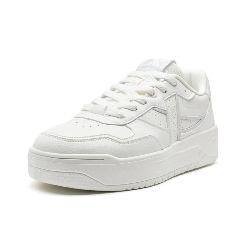 XTEP Air Force One Coverage Lightweight Wear-Resistant Low-Top Skateboard Shoes Men's White Gray-1