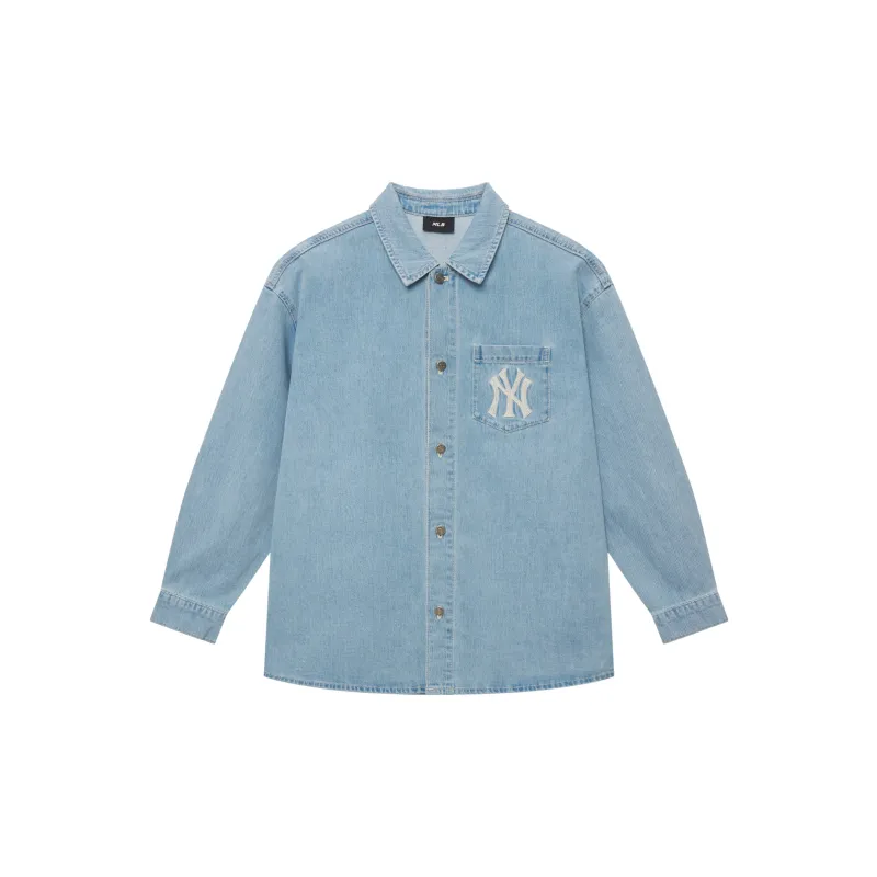 MLB New York Yankees Basic Collection SS25 Long-Sleeved Shirts Unisex Light Blue-1